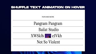 Text Hover Effect  Shuffle Letters Animation w Image Reveal  HTML CSS amp JavaScript [upl. by Robet]