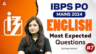 IBPS PO Mains 2024  English Most Expected Questions 7  By Kinjal Gadhavi [upl. by Notled811]