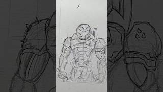 Draw lines doom slayer drawing sketchings art shorts [upl. by Woods]