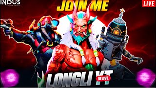 INDUS BATTLE ROYALE LIVE RANK PUSH Giveaway  induslivegaming [upl. by Esinnej]