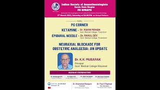 Neuraxial Blockade for Obstetric Analgesia  An Update Ketamine Epidural Needle [upl. by Aryan]