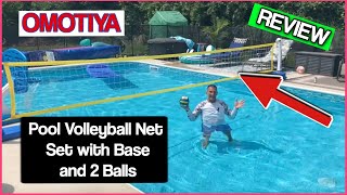 OMOTIYA Pool Volleyball Net Set with Base Volleyball Net for Inground Pools Pool Games Toys for Ki [upl. by Onida945]