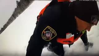 Officer and dog rescue man who fell through ice [upl. by Hayimas]