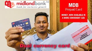 Midland Bank prepaid card  Dual currency card  MDB prepaid card by Saif Official [upl. by Sellihca755]