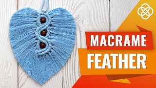 Macrame Feather With Beads  Macrame Feather DIY  Macrame Feather Tutorial [upl. by Petronilla612]