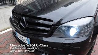 Mercedes C W204  Full Black Headlights [upl. by Sweatt]