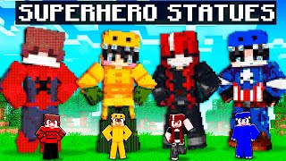 Minecraft SUPERHERO STATUE House Battle with My GIRLFRIEND [upl. by Etom625]