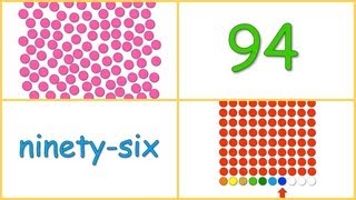 Baby Math Numbers 90100 dots numerals words rows [upl. by Uzziel385]