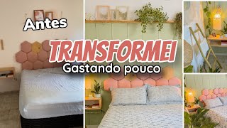 TRANSFORMEI MEU QUARTO GASTANDO POUCO diy reforma decoração [upl. by Allisan]