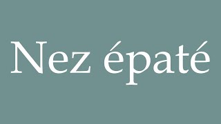 How to Pronounce Nez épaté Flat nose Correctly in French [upl. by Dwinnell181]