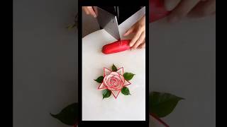 How to Make a Beautiful Flower from White Radish  Easy Food Art shorts shortvideo [upl. by Enelcaj640]