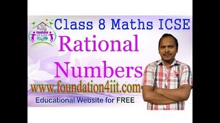 Class 8 Maths ICSE  Rational Numbers  Complete Syllabus [upl. by Tubb]