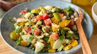 The best lentil Greek salad recipe🥗 That’s easy and delicious recipe [upl. by Gnouhk]