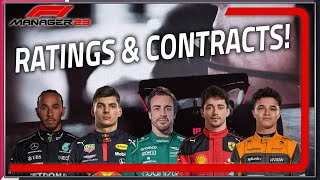 F1 Manager 23 Full Driver Ratings Attributes Contracts amp Team Staff [upl. by Auohc]