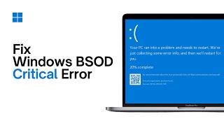 How to Fix Critical Process Died Blue Screen Error on Windows 10 amp 11  Fix Windows Stop Code Error [upl. by Melentha989]