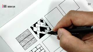 300 zentangle patterns part 4  zentangle patterns with names  zentangle with me [upl. by Yrrak]