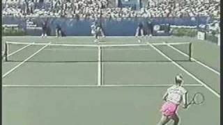 Chris Evert d Monica Seles 1989 US Open 4R [upl. by Kirby124]