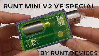 RUNT MODS MINI V2 VAPEFEST EDITION BY RUNT DEVICES  3D PRINTED BOX MOD  SQUONKER  SQUONKING  BF [upl. by Wolk775]