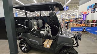 COLEMAN GOLF CART WITH HEADLESS SKELETON DRIVING  PUMPKINS AND INFLATABLES  HALLOWEEN FUN [upl. by Juetta262]