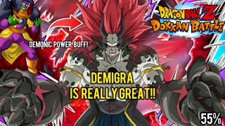 SHOCKING EVEN AT 55 DEMIGRA IS REAL TANKY Demonic Power Lord Slug Buff… DBZ Dokkan Battle [upl. by Nihhi348]