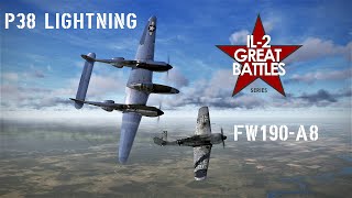 IL2 Lockheed P38 Lightning vs Fw190A8 [upl. by Delanty]