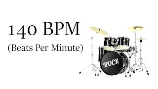 140 BPM Simple Rock Drum Beat Straight Beat  Drum Loop Track 140 Beats Per Minute [upl. by Anahsek]