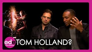 Spidey Cant Get Too Hot Anthony Mackie and Sebastian Stan on Tom Holland 🤭 [upl. by Gnilyam196]