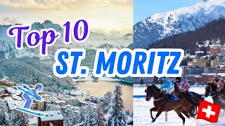 TOP 10 things to do in ST MORITZ SWITZERLAND  Luxury Swiss village tour Glacier Express amp more [upl. by Leacock]