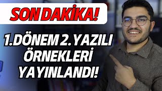 MEB 1Dönem 2Yazılı Örnekleri Yayınladı [upl. by Sirraj369]