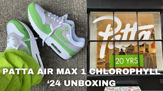 Patta x Nike Air Max 1 Chlorophyll 2024 EXCLUSIVE UNBOXING  REVIEW [upl. by Atinniuq]