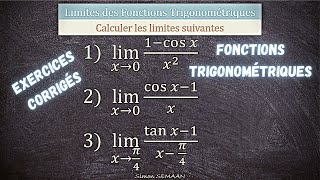 3 Limites des Fonctions Trigonométriques Exercices Corrigés [upl. by Evanthe677]