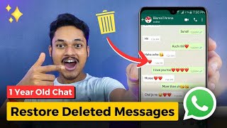 Whatsapp delete chat ko wapas kaise laye  Restore deleted WhatsApp messages without backup [upl. by Haimaj853]