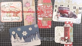 Recycling Old Christmas Cards into New Handmade Christmas Cards pt1 [upl. by Aural]