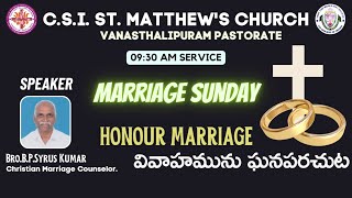 28072024 MarriageSunday9AMServiceThemeHonourMarriage [upl. by Davidson]