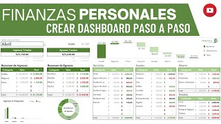 Plantilla para Organizar tus FINANZAS PERSONALES en Excel  Paso a paso de cómo crear el Dashboard [upl. by Enoval]