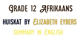 Huiskat by Elizabeth eybers Poem Summary  Afrikaans Grade 12 [upl. by Daryl840]