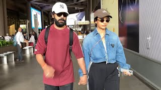 Rajkummar Rao amp Patralekha Spotted At Mumbai Airport [upl. by Norad]