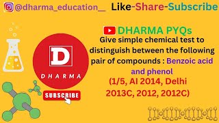 Give simple chemical test to distinguish between the following pair of compounds Benzoic acid [upl. by Htyderem]