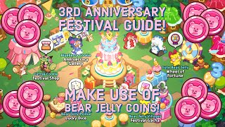 3rd Anniversary Festival Guide  Make Use of Bear Jelly Coins  Cookie Run Kingdom [upl. by Nalliuq]