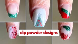 5 Festive Dip Powder Nail Designs For Christmas [upl. by Nyahs]