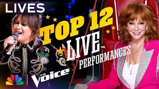 Every Performance from the Top 12 Lives  The Voice  NBC [upl. by Ahsaela]