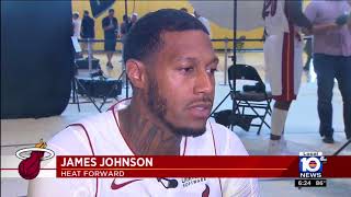 Sept 25 2017  WPLG  Miami Heat Media Day Players Speak on TrumpAthlete Protest Controversy [upl. by Akins]