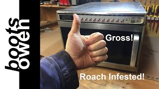 Sanyo Industrial Commercial Microwave EM C1800K disassembly with cockroaches [upl. by Nayt]