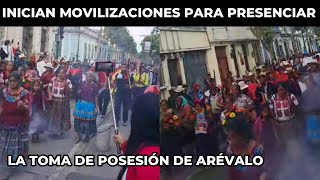 INICIAN MOVILIZACIONES PARA PRESENCIAR LA TOMA DE POSESIÓN DE BERNARDO ARÉVALO GUATEMALA [upl. by Chrotoem]