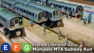 Munipals MTA R160 R40 179th Street Subway Run Trainman6000 [upl. by Christina]