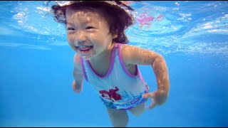 2 Years Old Baby Swimming Like A Dolphin  Happy Fish Laura [upl. by Lail598]