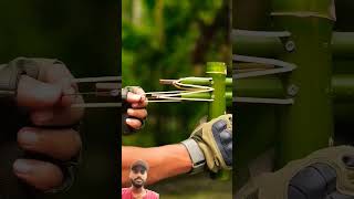 👉🤔Bamboo creation with two stick slingshot ❤️reels bamboo creative shortvideo shortstrending [upl. by Ylerebmik]