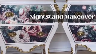 Nightstand Makeover DIY Hardware And Romantic Patterns [upl. by Anela391]