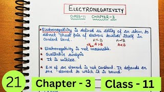 Electronegativity part1  Pauling and Mulliken Scale  Class 11 Chapter 3 [upl. by Kerril488]