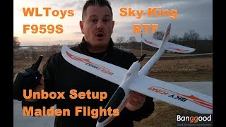 WLToys  SkyKing  F959S  Unbox Setup amp Maiden Flights [upl. by Ahsikyw]